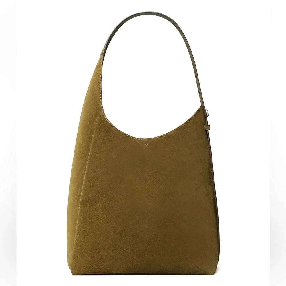 Tory Burch Olive Green Suede Romy Suede Hobo Bag